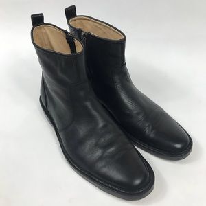 black leather dress boots mens